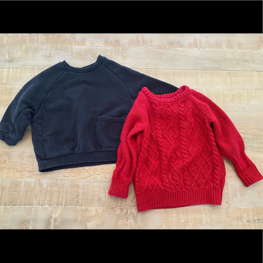 Zara baby boy girl toddler old navy knit crew neck oversized sweater top